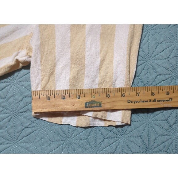 Billy Aloha Short Sleeve Rayon/Linen Striped Button-Up XXL Off White Tan USA - Picture 6 of 7